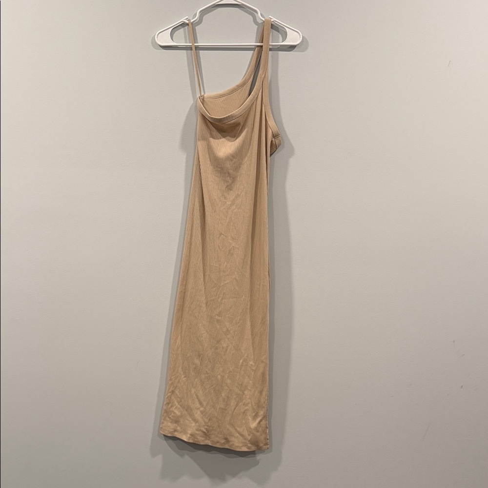 Chic One-Shoulder Tan Dress Aerie